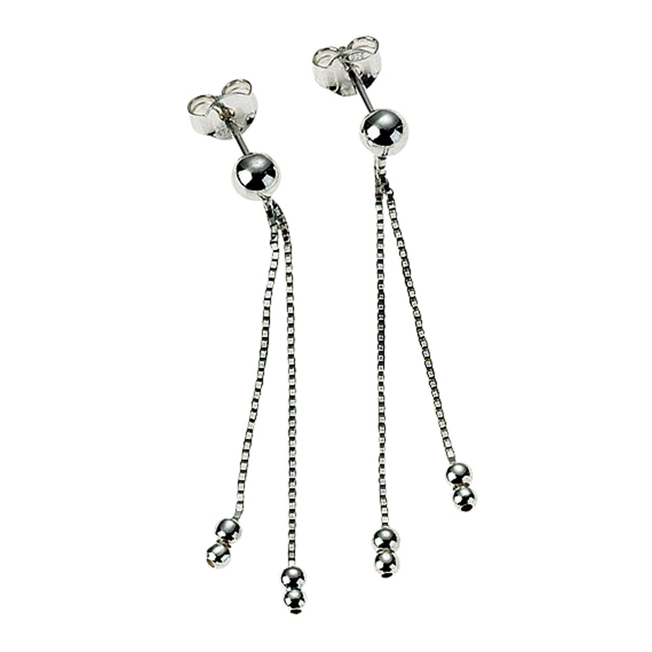 Schmuck Ohrstecker Damen 925er Sterling Silber zweireihig 4,3cm, 1 Paar günstig kaufen