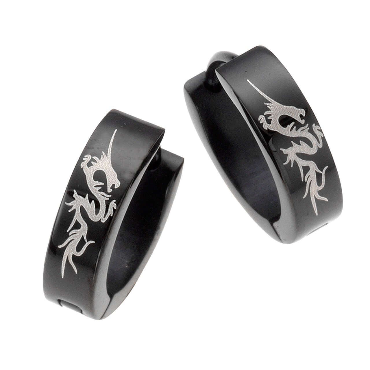 Schmuck Creolen Ohrringe Unisex Edelstahl Drachenmotiv 13mm 1,3cm, 1 Paar günstig kaufen