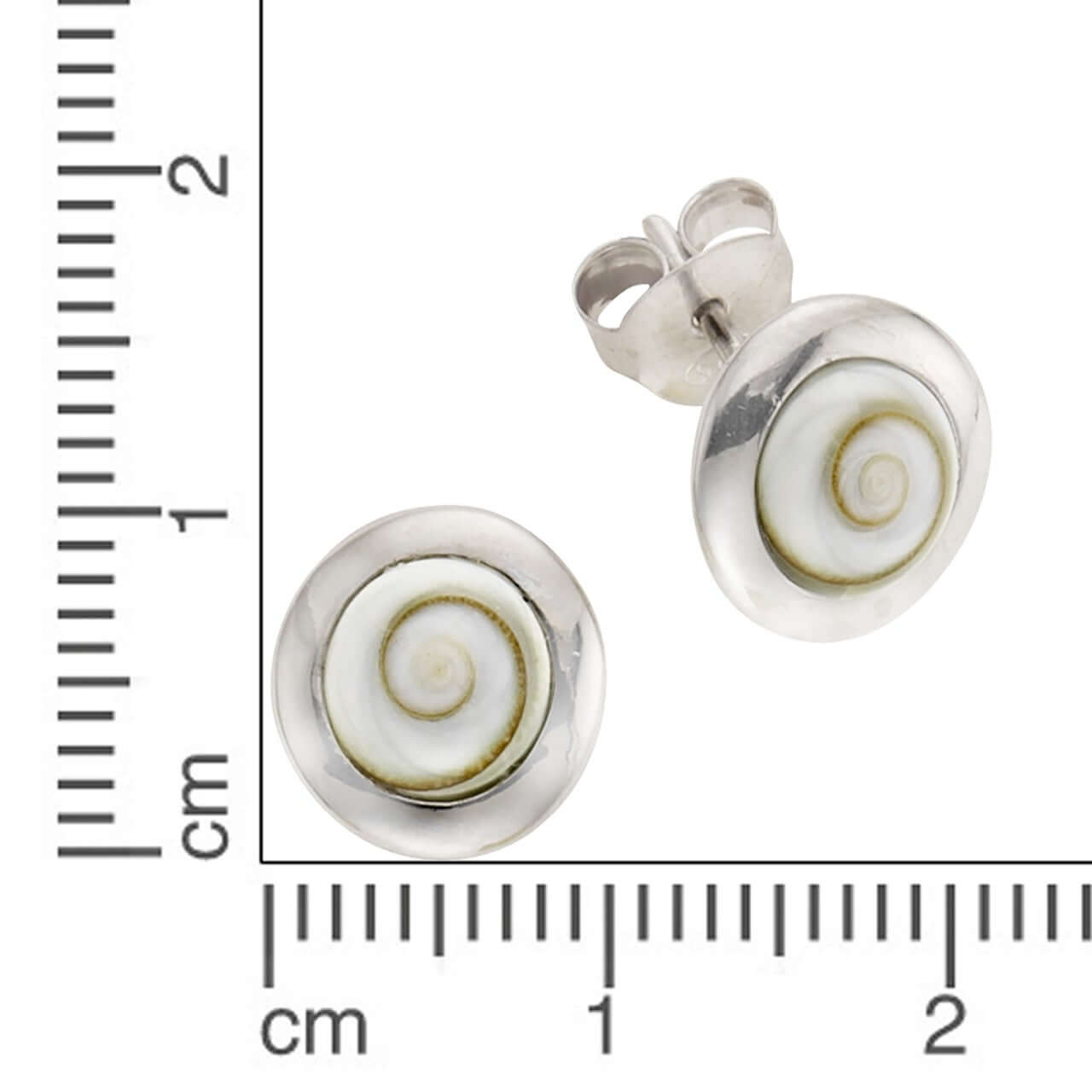 Schmuck Ohrstecker Damen 925 Silber rhodiniert mit Muschel 1,5cm, 1 Paar günstig kaufen