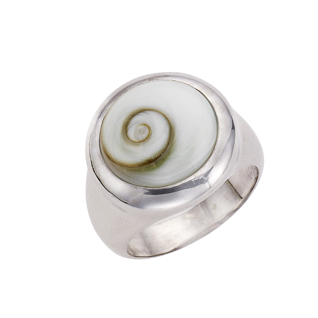 Schmuck Ring Damen 925 Silber rhodiniert mit Muschel weiß günstig kaufen
