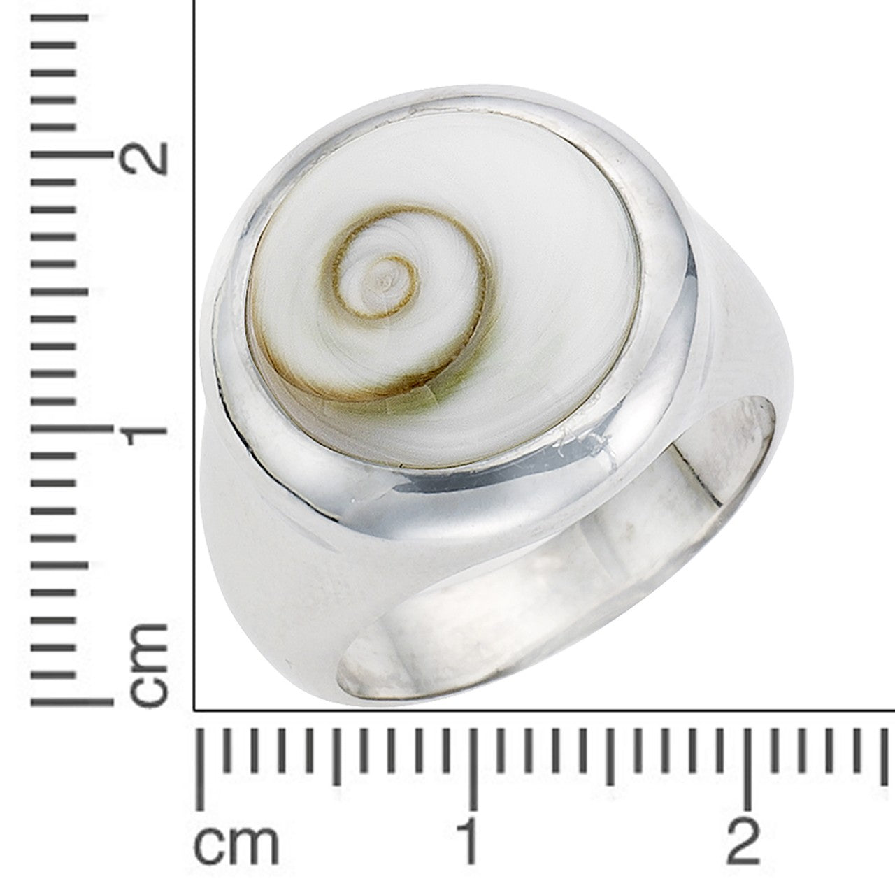 Schmuck Ring Damen 925 Silber rhodiniert mit Muschel weiß günstig kaufen
