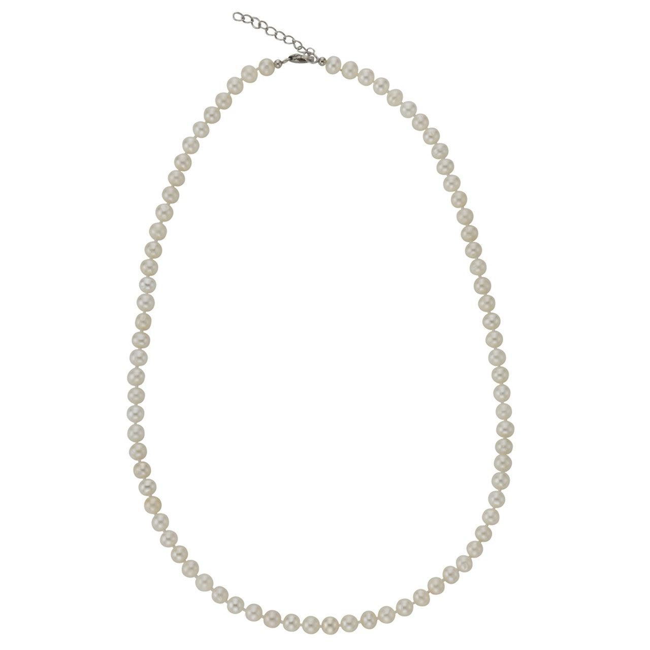 Schmuck Perlenkette Collier Damen 925 Silber rhodiniert mit Süßwasserzuchtperlen in weiß 42+3cm günstig kaufen