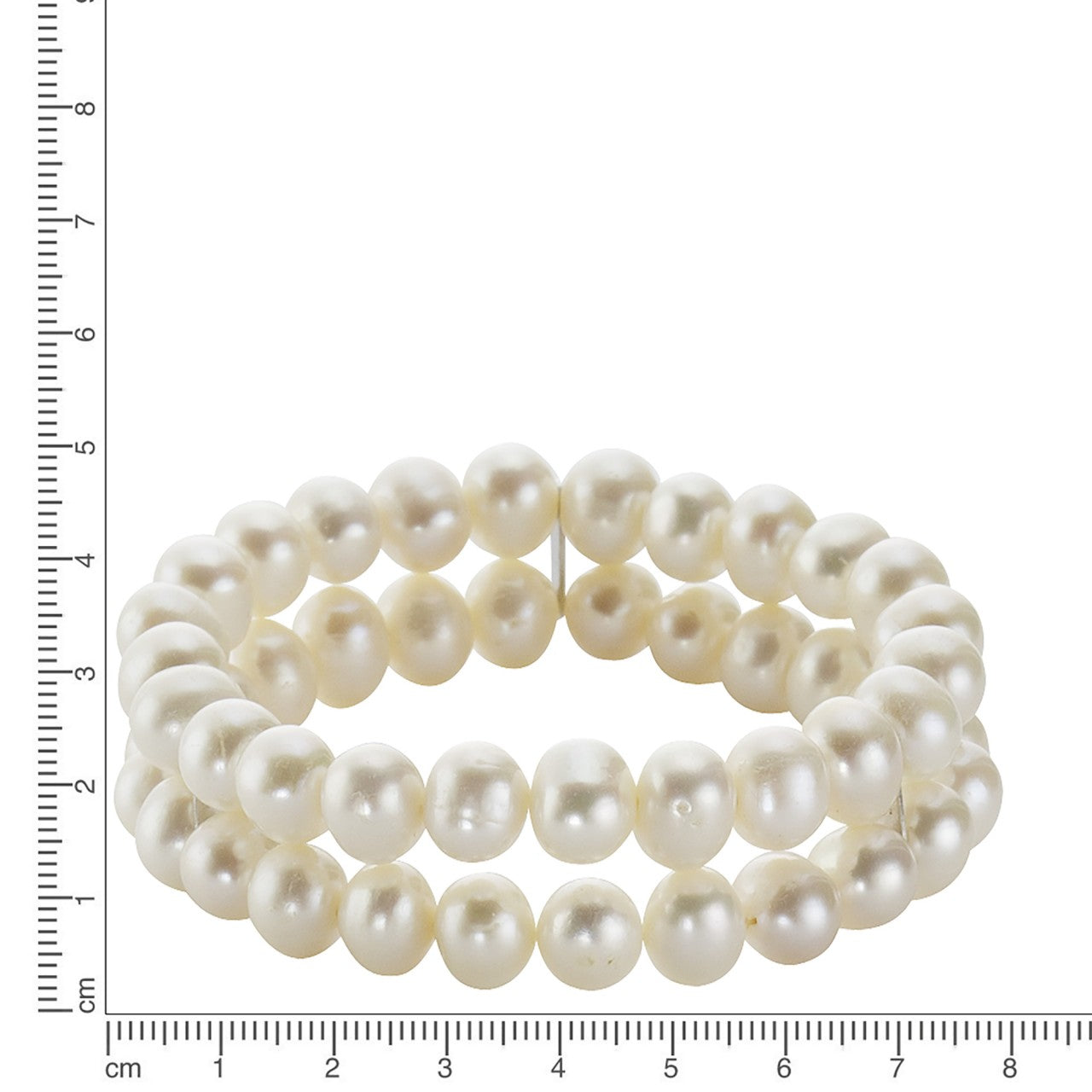 Schmuck Perlenarmband Damen Süßwasserzuchtperlen weiß 8mm zweireihig 19cm günstig kaufen