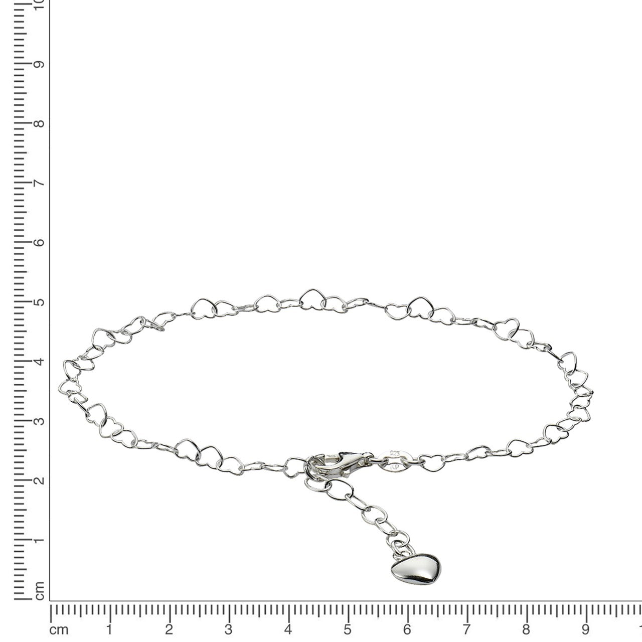 Schmuck Fusskette Damen 925 Silber Herzmotiv 23-26cm 23-26cm günstig kaufen
