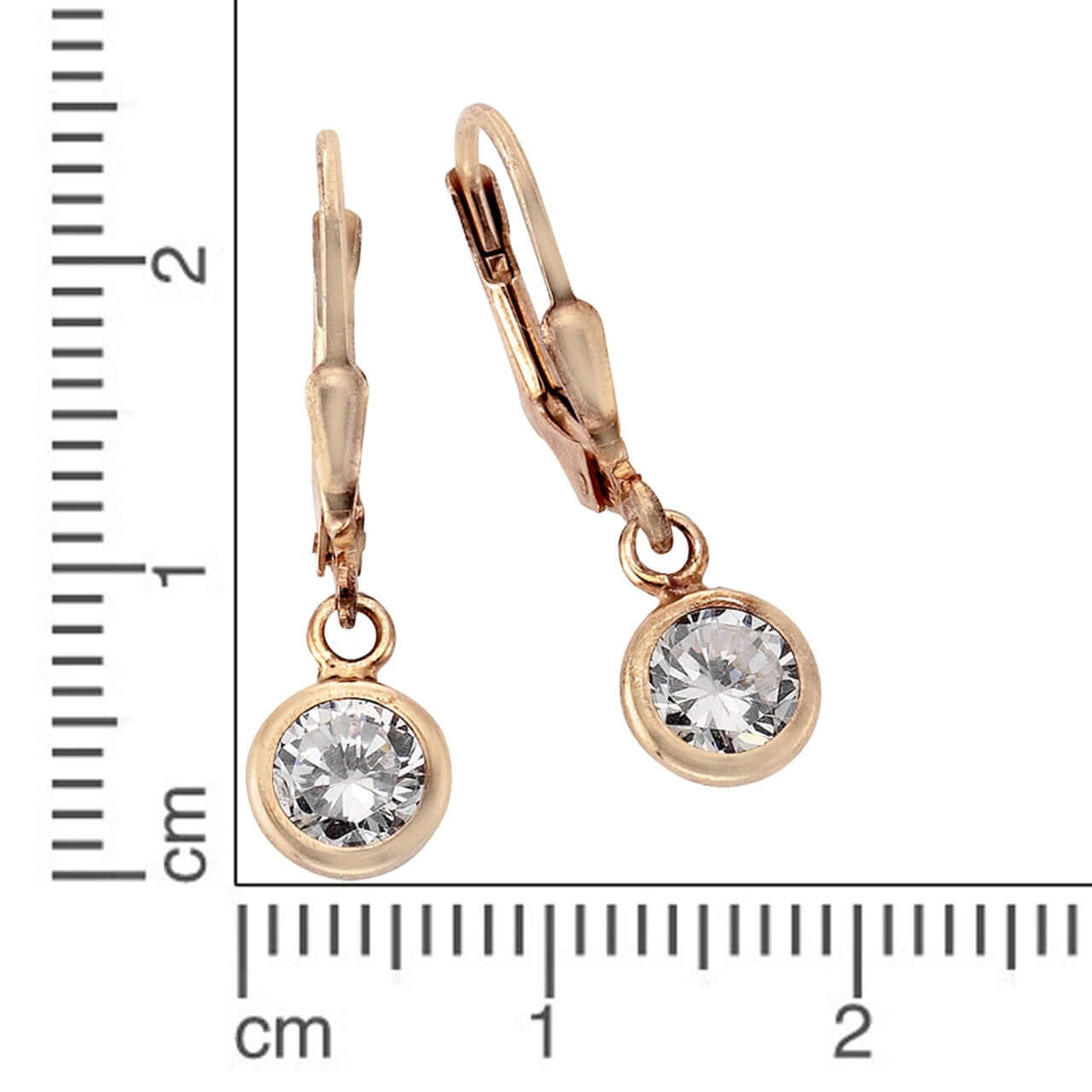 Schmuck Ohrhänger Ohrringe 925er Silber rotvergoldet Zirkonia 2,5cm, 1 Paar günstig kaufen