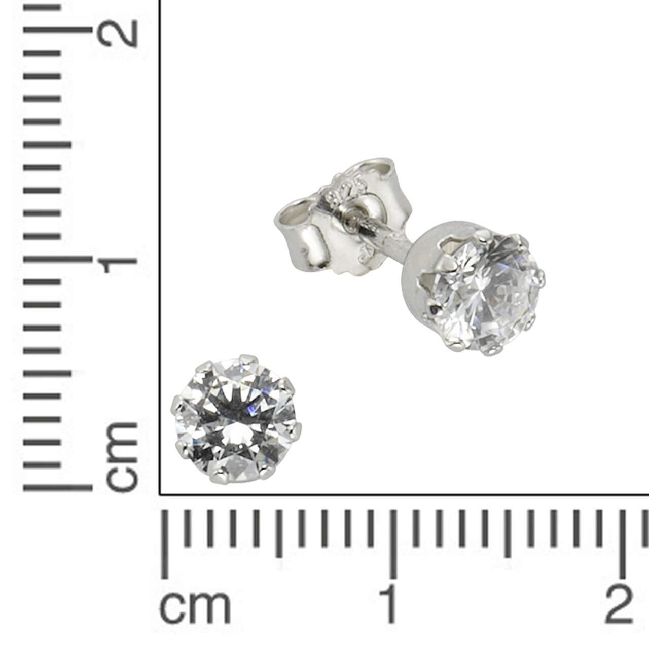 Schmuck Ohrstecker Damen Silber 925 Zirkonia weiß 0,5cm, 1 Paar günstig kaufen