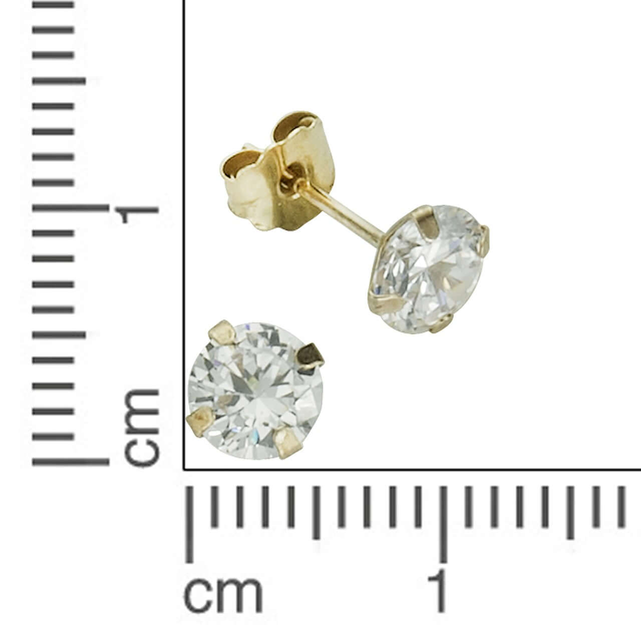Schmuck Ohrstecker Damen 333 Gold Zirkonia weiß 5mm 0,6cm, 1 Paar günstig kaufen