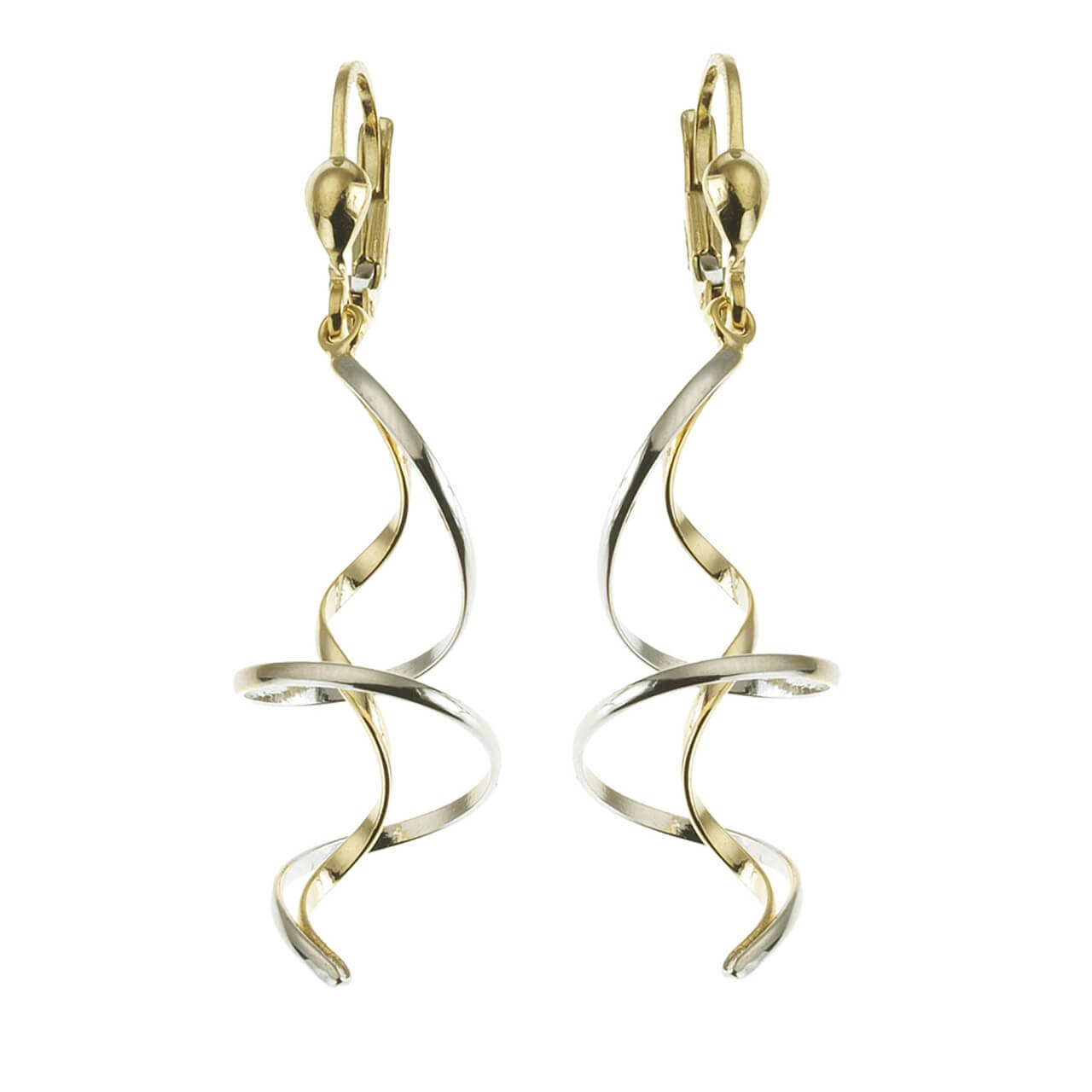 Schmuck Ohrringe 333er Gold zweifarbig Spirale 4,9cm, 1 Paar günstig kaufen