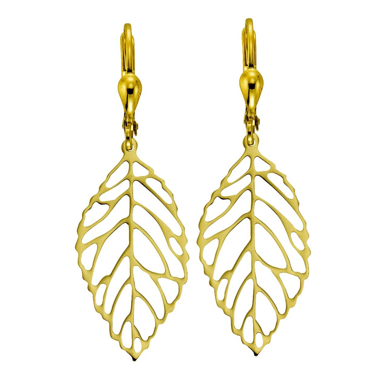 Schmuck Ohrhänger Ohrringe 333er Gold Blattmotiv 42mm lang 4,2cm, 1 Paar günstig kaufen