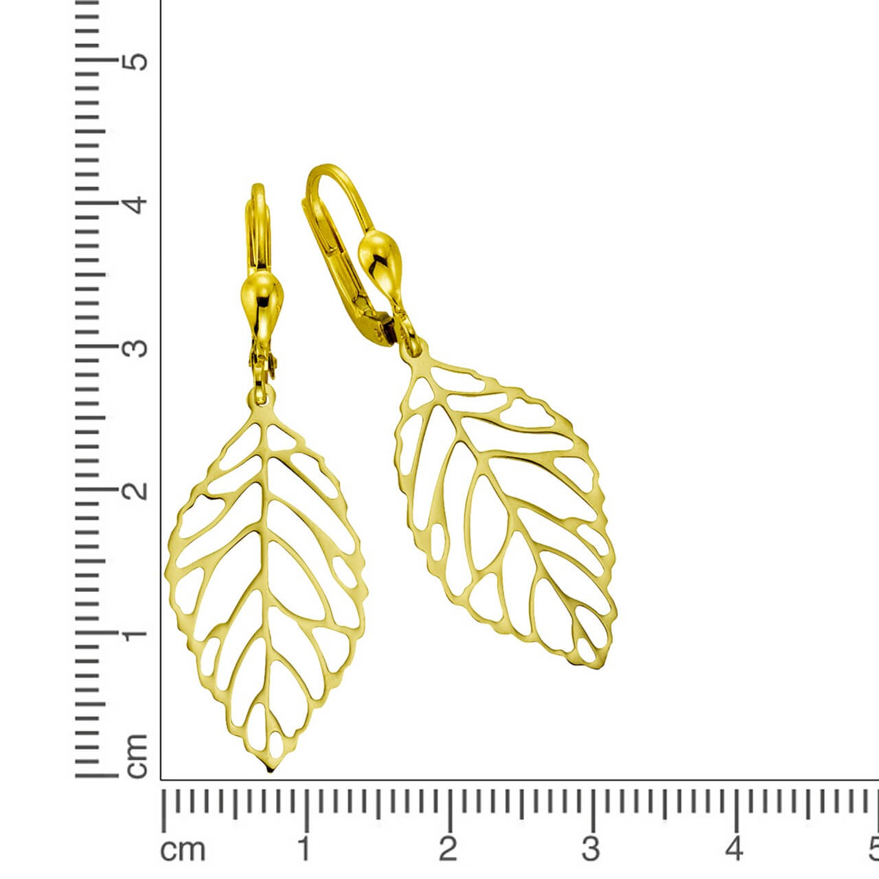 Schmuck Ohrhänger Ohrringe 333er Gold Blattmotiv 42mm lang 4,2cm, 1 Paar günstig kaufen
