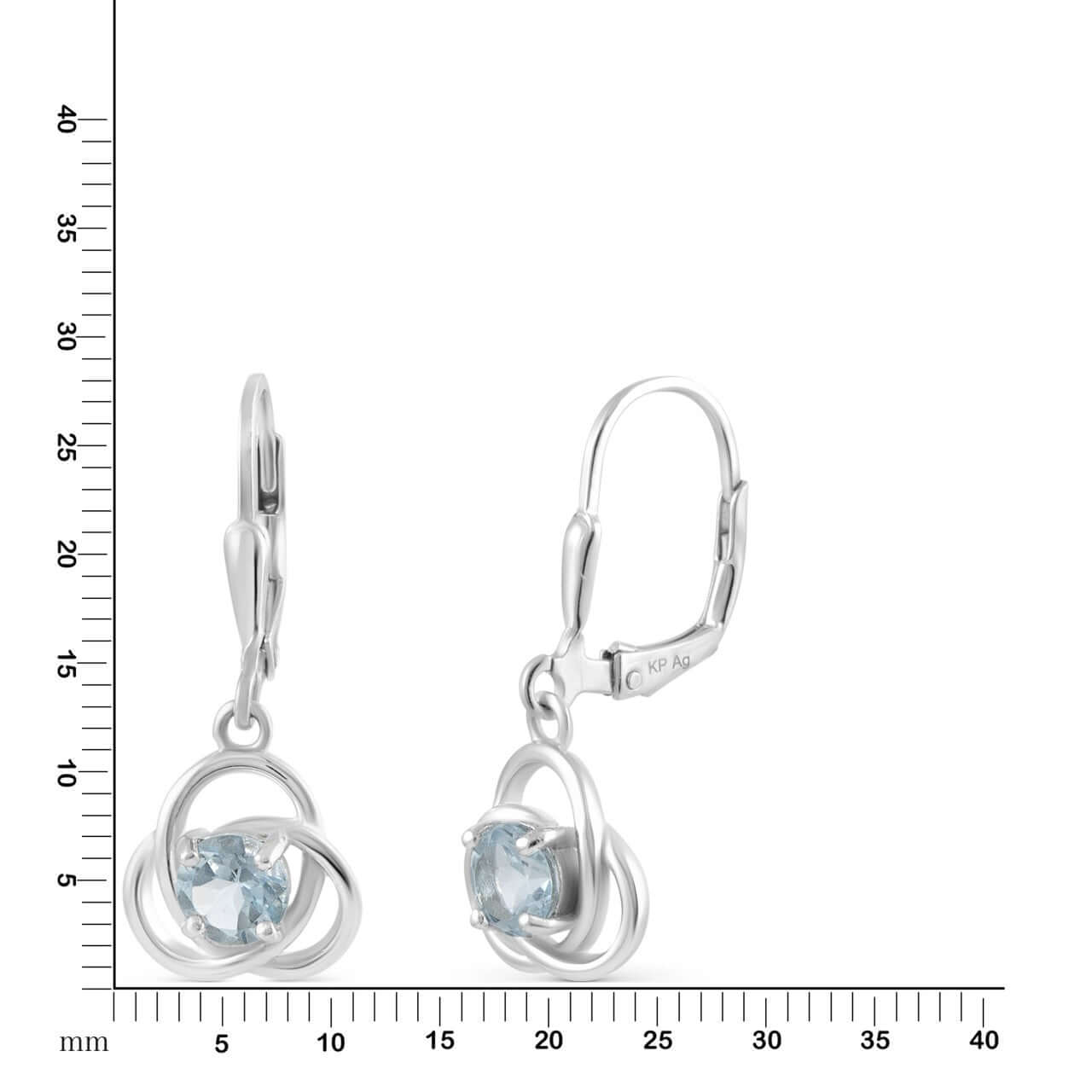 Schmuck Ohrhänger Ohrringe 925er Sterling Silber rhodiniert Blautopas 2,8cm, 1 Paar günstig kaufen