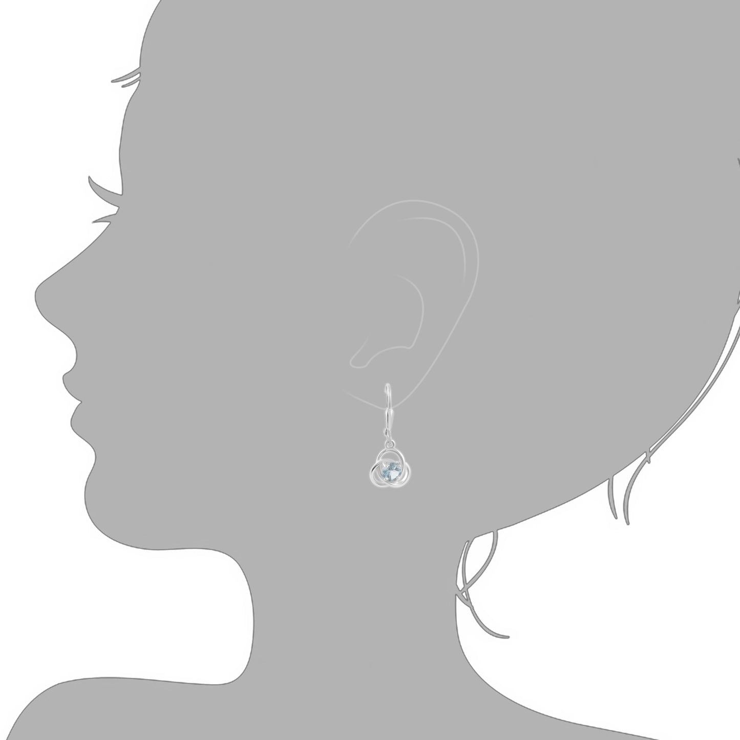 Ohrhänger 925/- Sterling Silber rhodiniert 2,8cm Blautopas beh.