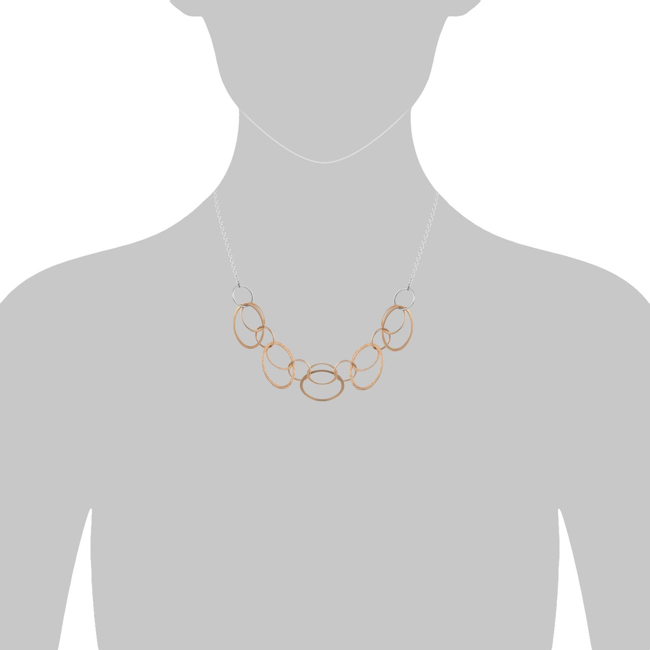 Schmuck Collier Damen 925 Sterling Silber bicolor 42+3cm günstig kaufen