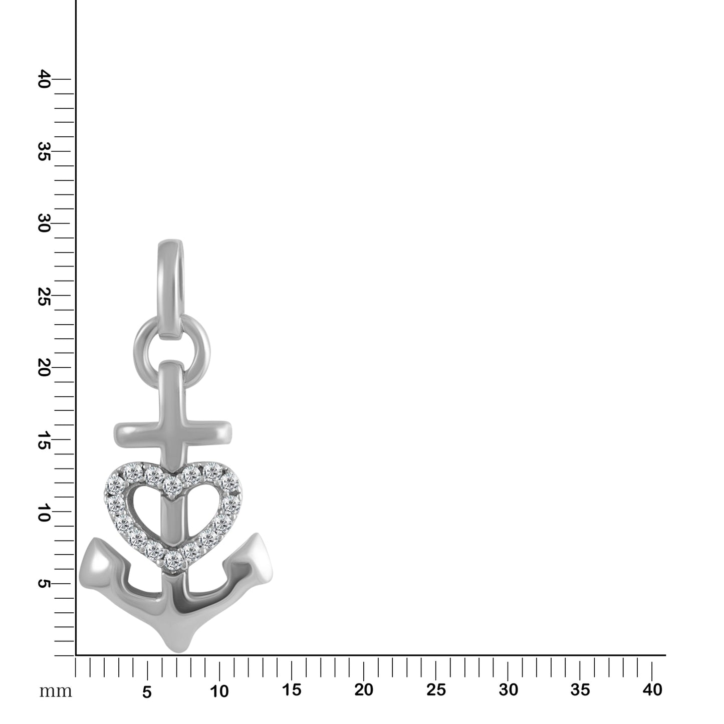 Anhänger 925/- Sterling Silber rhodiniert 3,1cm Zirkonia