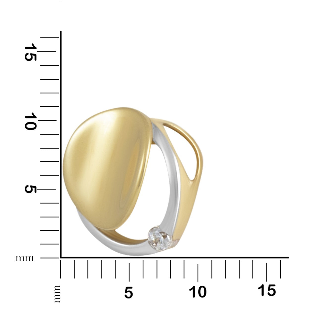 Schmuck Halsketten-Anhänger Damen 333er Gelbgold bicolor Zirkonia 1,1cm günstig kaufen