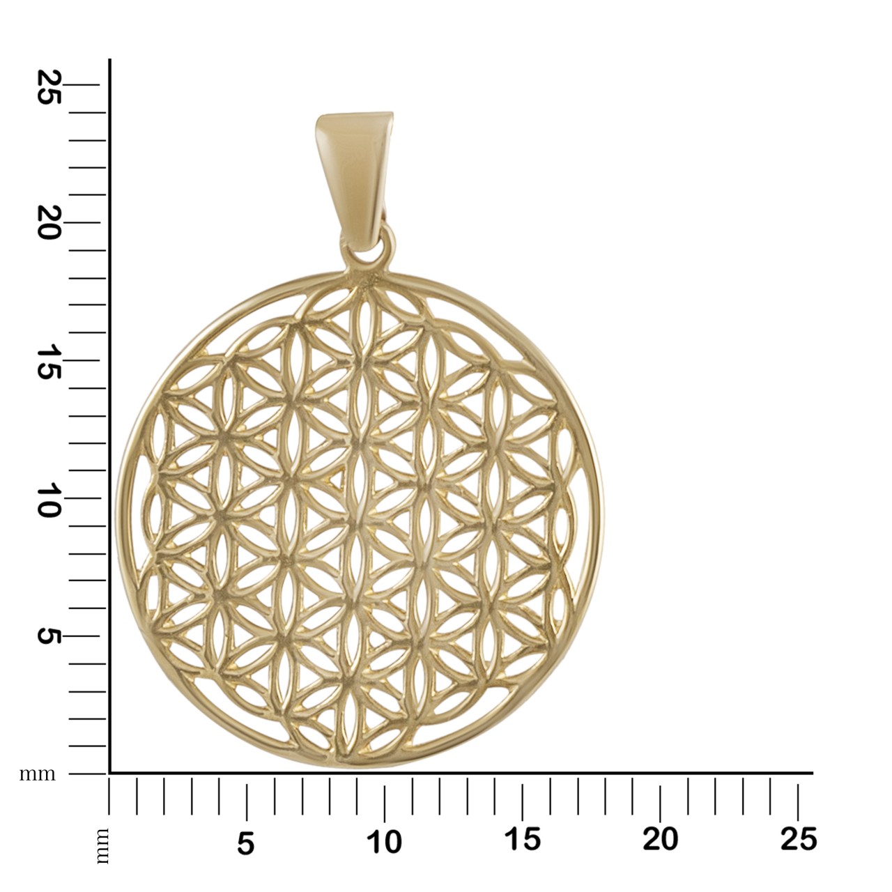 Schmuck Halsketten-Anhänger Damen 375 Gold Motiv Blume des Lebens 2,6cm günstig kaufen