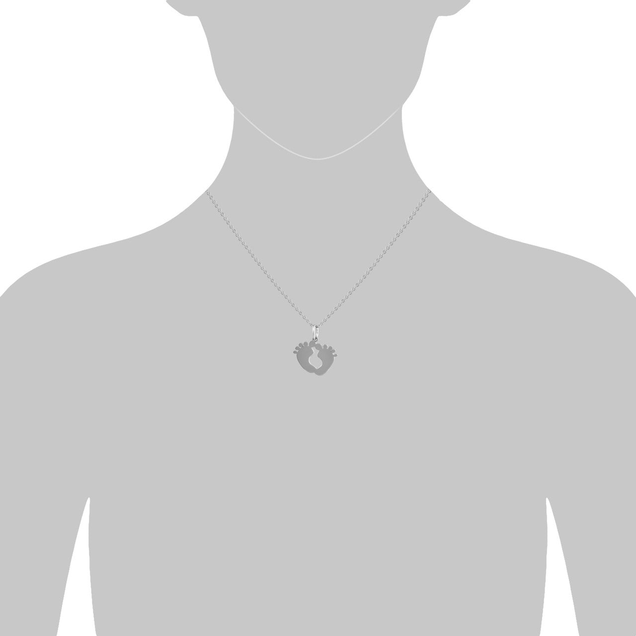 Schmuck Halsketten-Anhänger mit Halskette Damen 925 Silber rhodiniert Babyfüße 42+3cm günstig kaufen