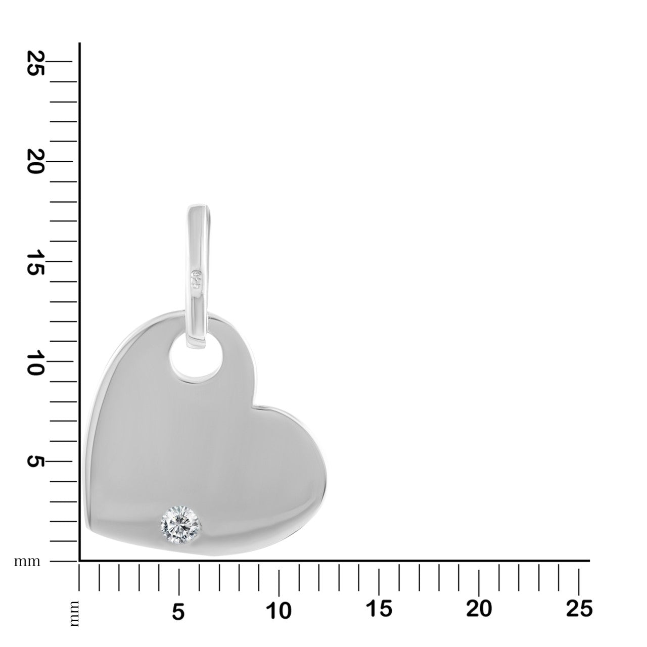 Schmuck Halsketten-Anhänger Damen 925 Silber rhodiniert Herz Zirkonia günstig kaufen