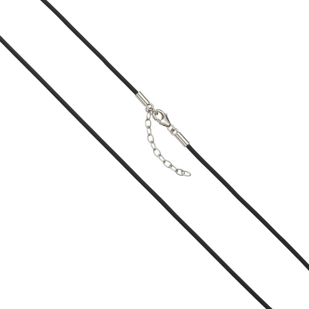 Schmuck Collier Damen 925er Sterling Silber rhod. Kautschuk 45cm 45cm günstig kaufen