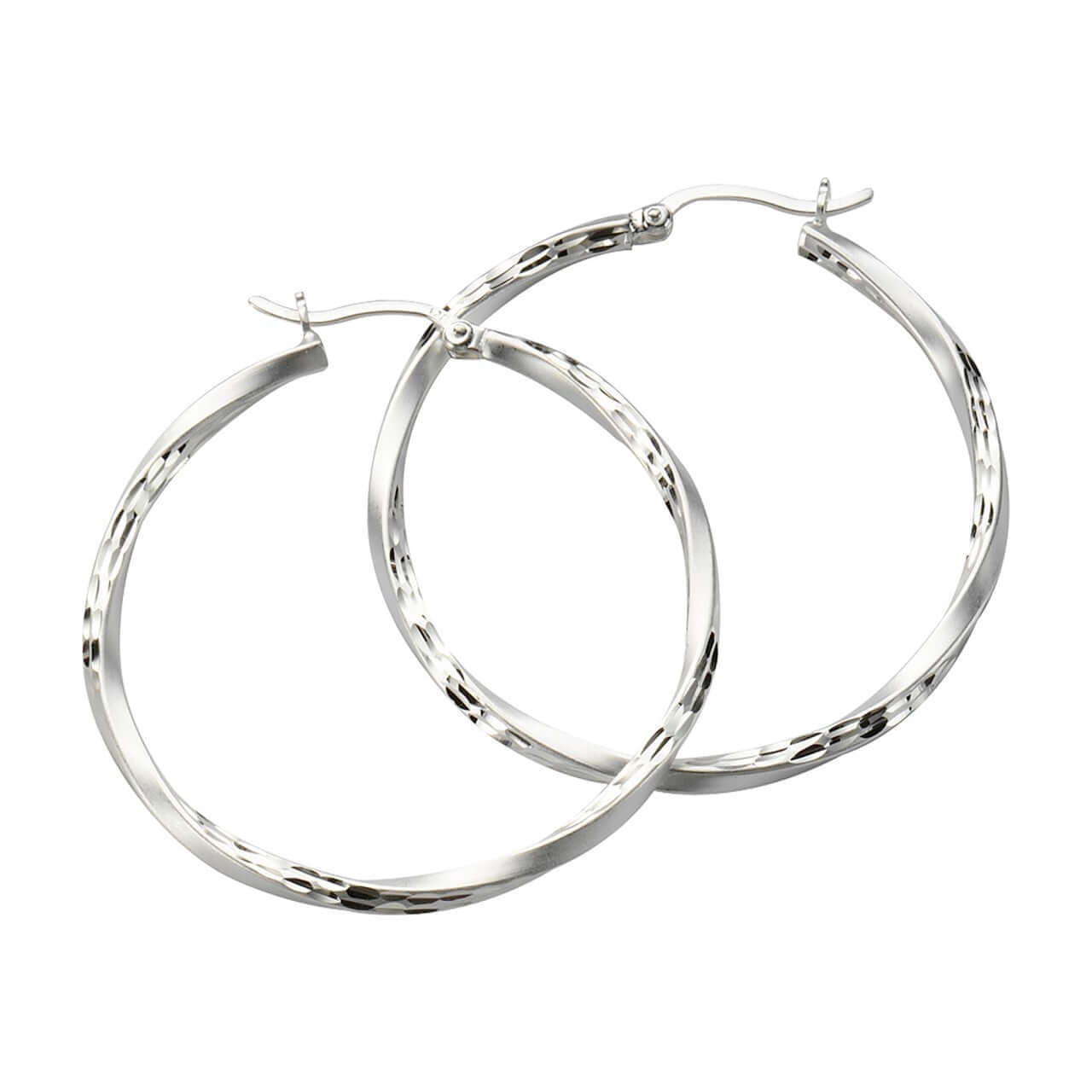 Schmuck Creolen Ohrringe Damen 925 Silber rhodiniert 4,0cm 4,0cm, 1 Paar günstig kaufen