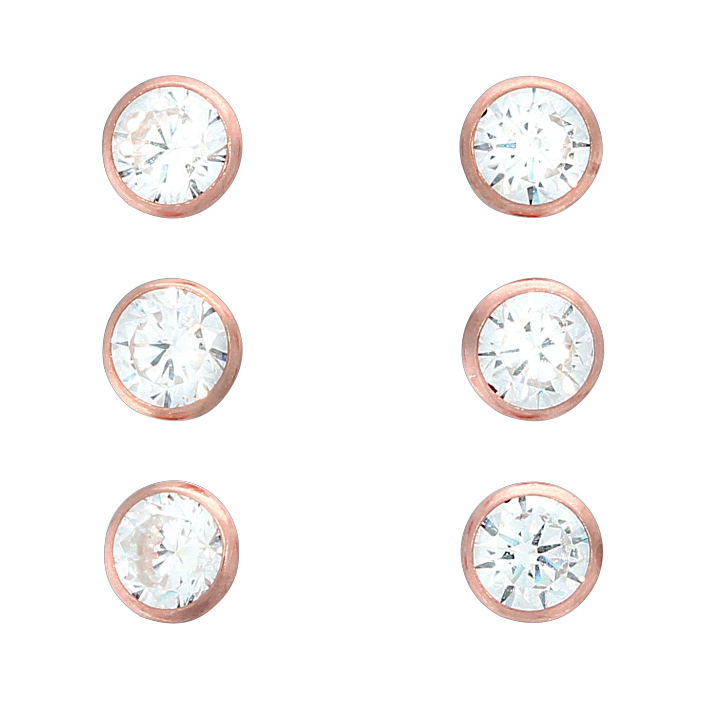 Ohrstecker 925/- Sterling Silber rotvergoldet 1,2cm Zirkonia