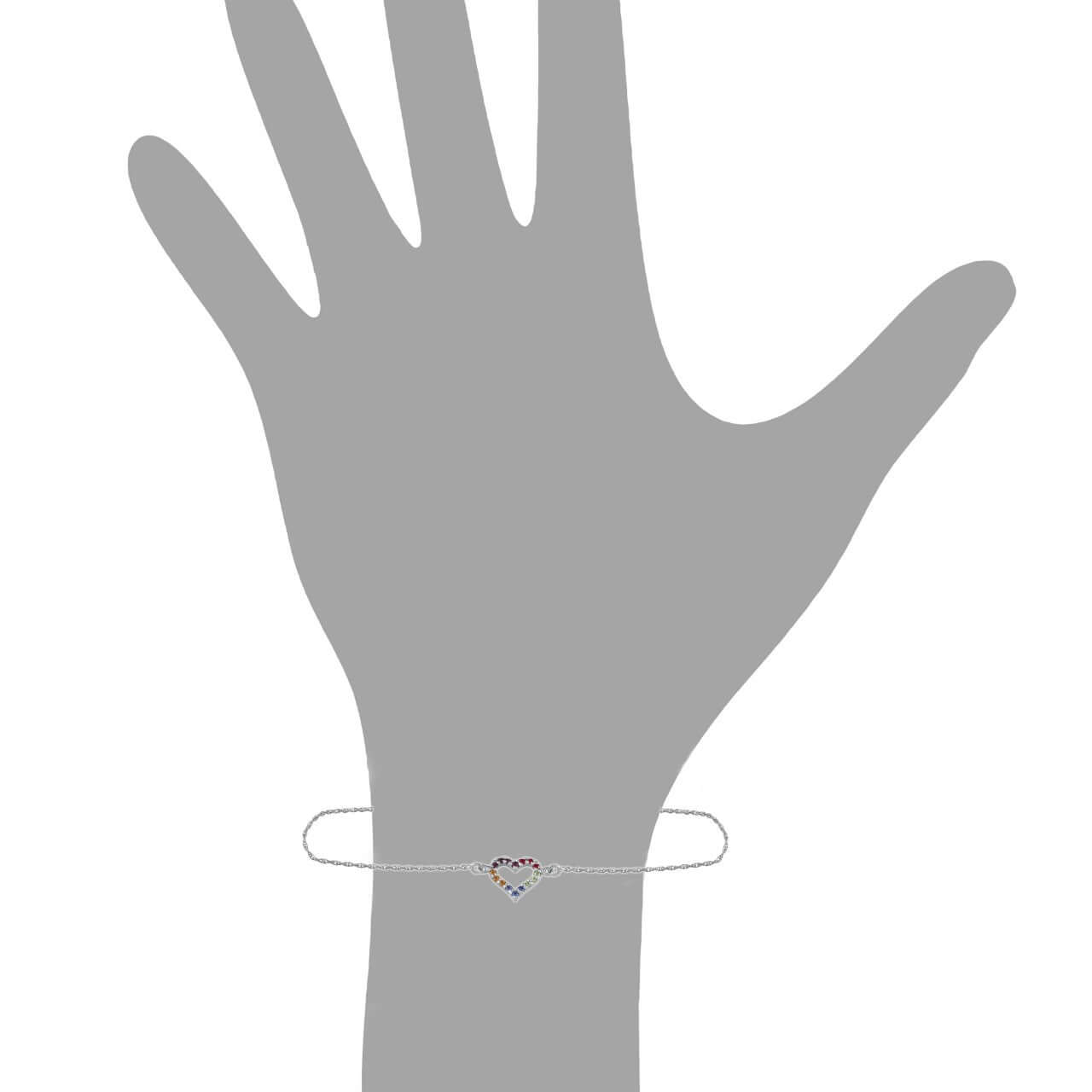 Schmuck Armband Damen 925er Sterling Silber Zirkonia Herz Kristalle 16+3cm günstig kaufen