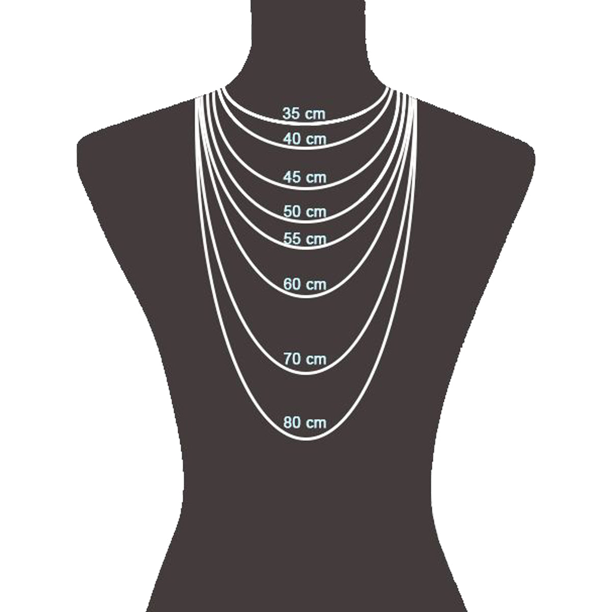 Collier in 925/- Sterling Silber rhodiniert mit Türkis (6/8/10/12mm)