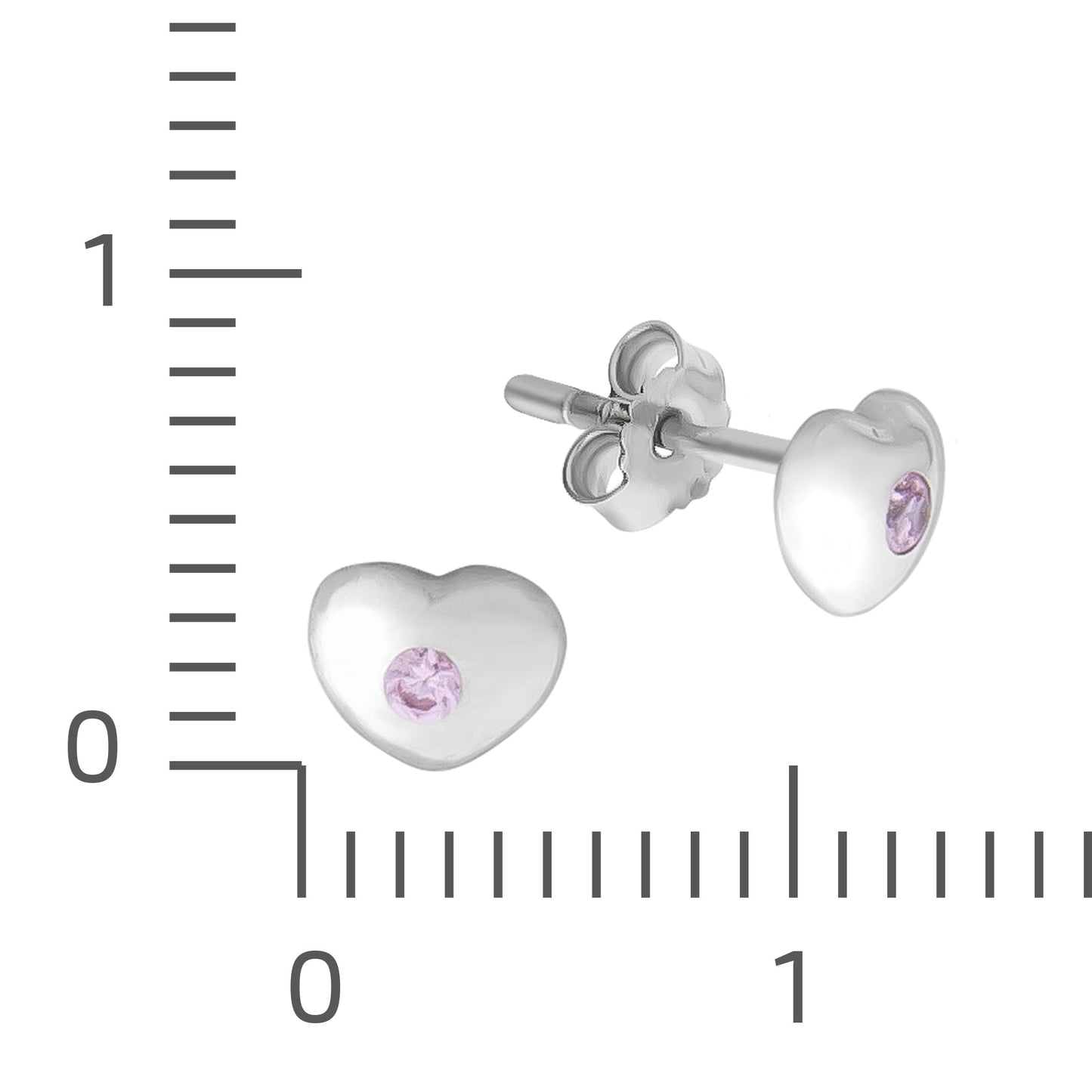 Ohrringe 925/- Sterling Silber rhodiniert 0,5cm Zirkonia