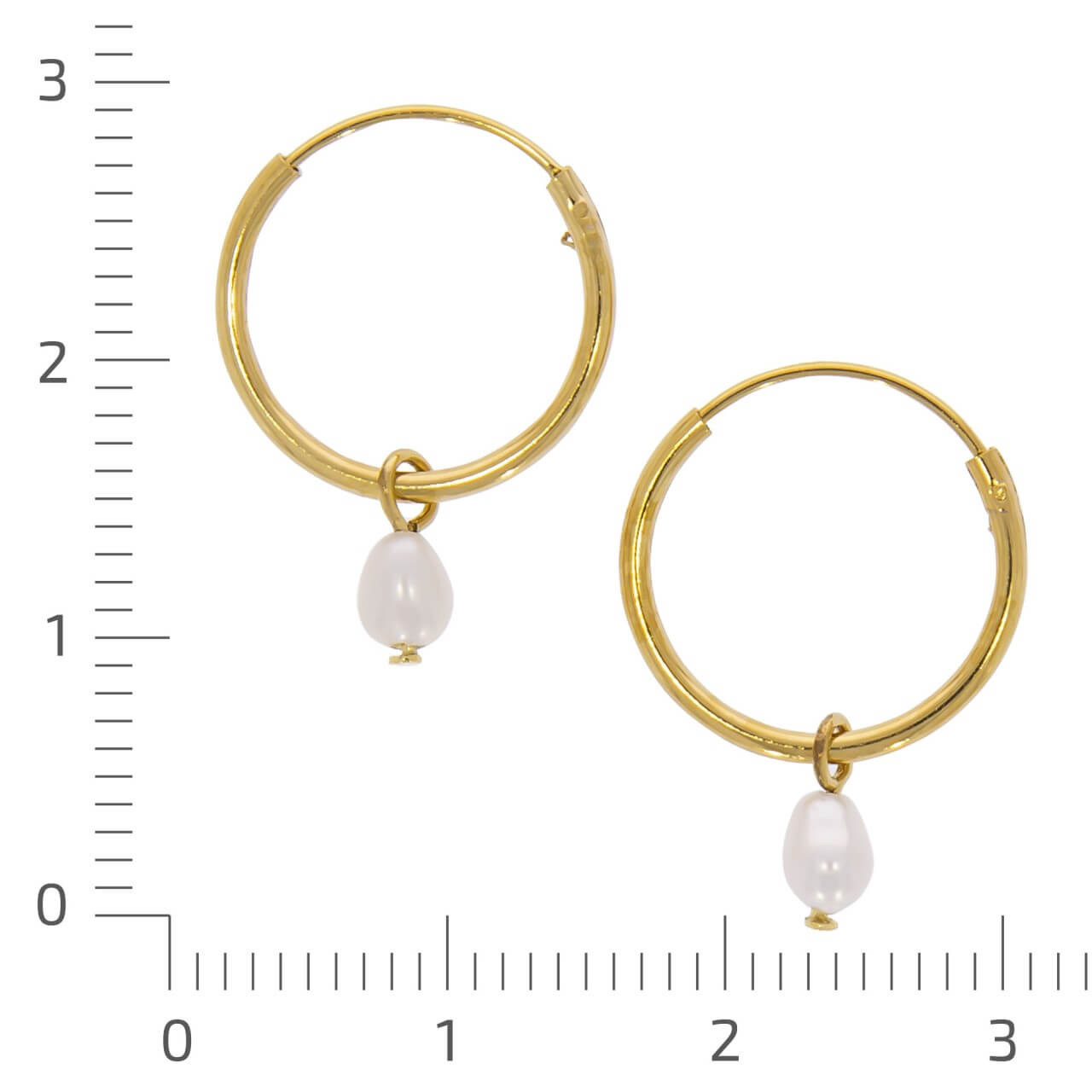 Schmuck Creolen Ohrringe Damen 925 Silber vergoldet Perle weiß 2,0cm, 1 Paar günstig kaufen