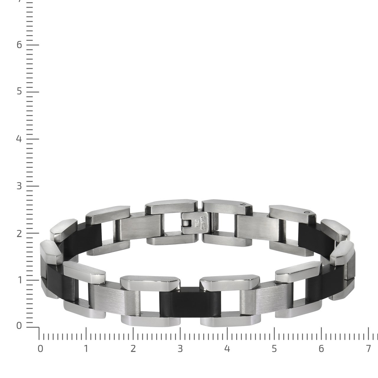 Schmuck Armband Unisex Edelstahl poliert matt zweifarbig schwarz 22,5cm günstig kaufen