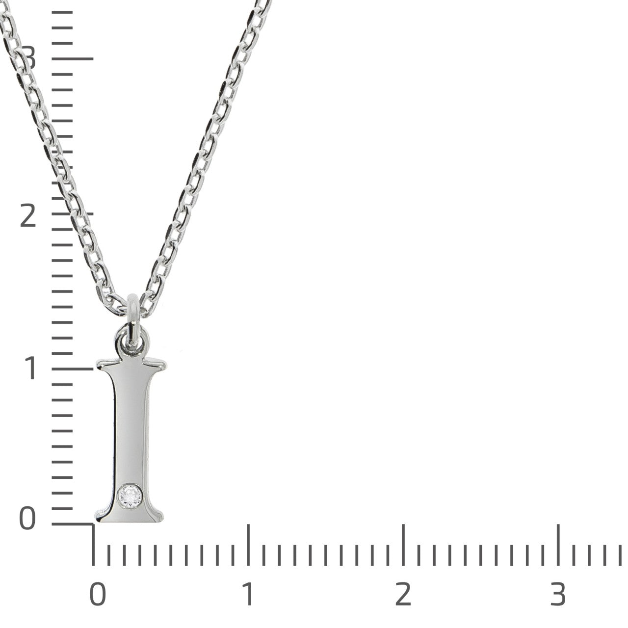 Schmuck Halsketten-Anhänger mit Halskette Damen 925er Sterling Silber Diamant 0,008ct. Buchstabe I 45+3cm günstig kaufen