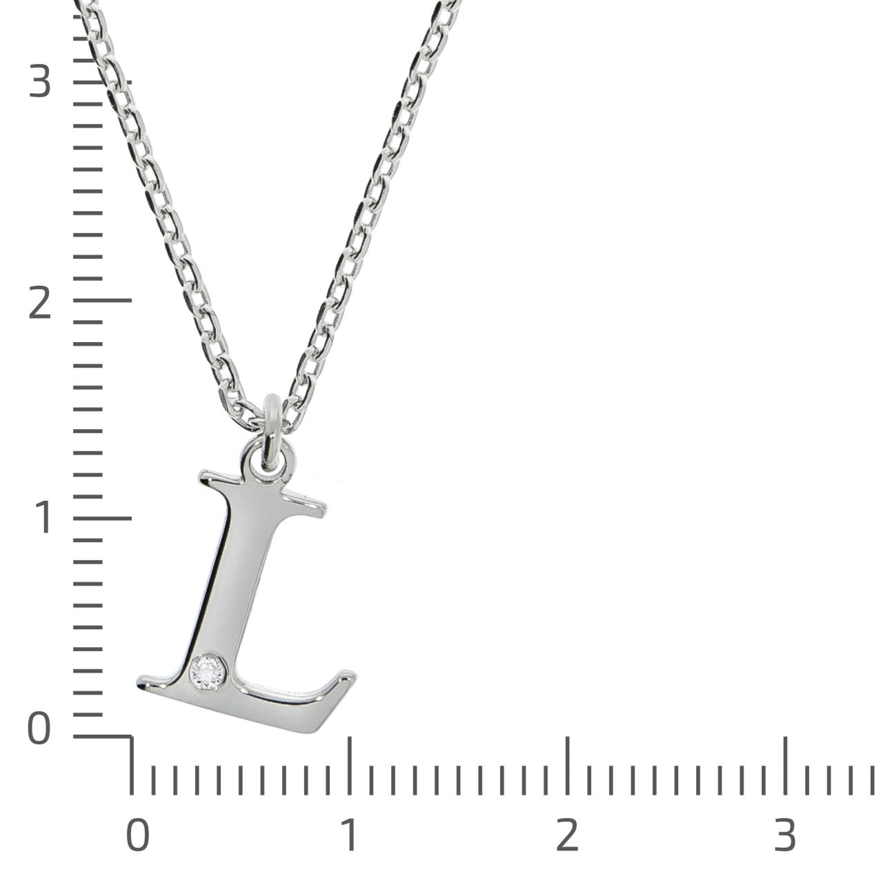 Schmuck Halsketten-Anhänger mit Halskette Damen 925er Sterling Silber Diamant 0,008ct. Buchstabe L 45+3cm günstig kaufen
