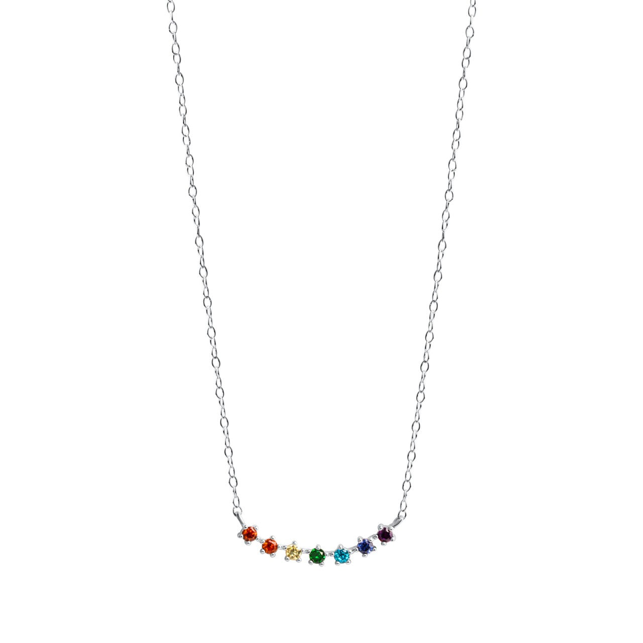 Schmuck Collier Damen 925er Sterling Silber rhodiniert Zirkonia multi 42+3cm günstig kaufen