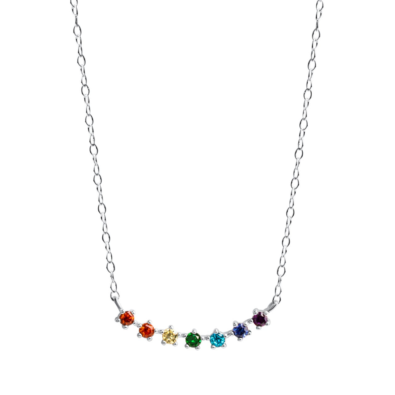 Schmuck Collier Damen 925er Sterling Silber rhodiniert Zirkonia multi 42+3cm günstig kaufen