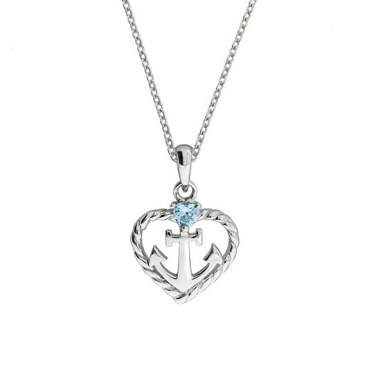 Schmuck Halskette Damen Silber 925 rhodiniert Herz Zirkonia blau 45cm günstig kaufen