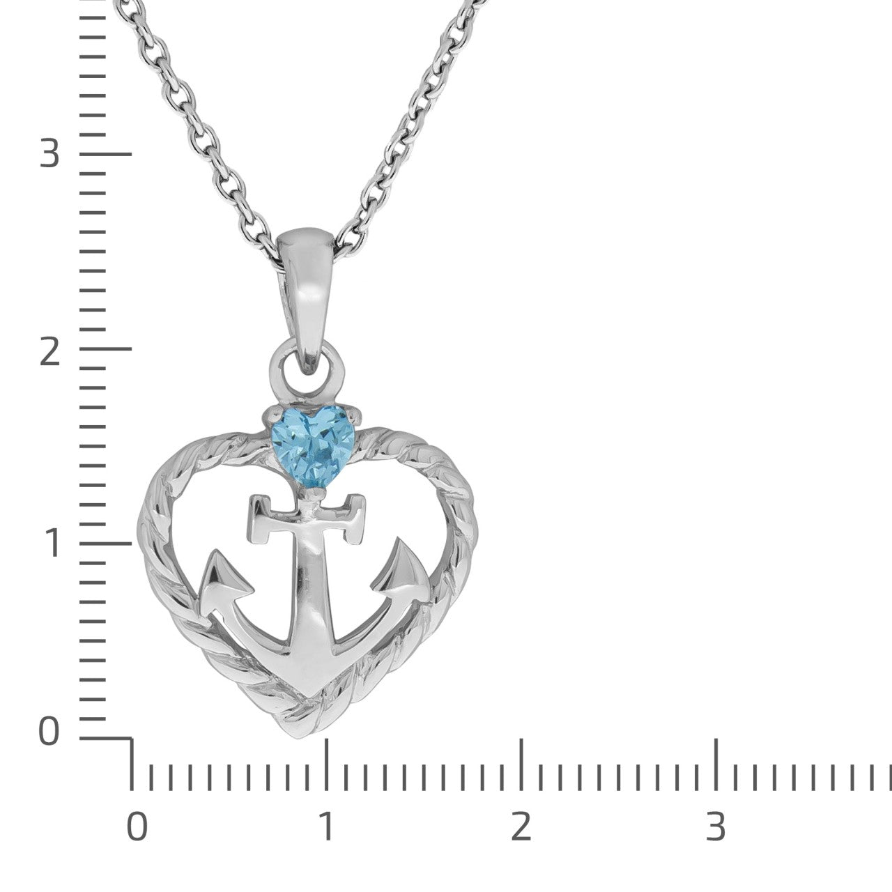 Schmuck Halskette Damen Silber 925 rhodiniert Herz Zirkonia blau 45cm günstig kaufen