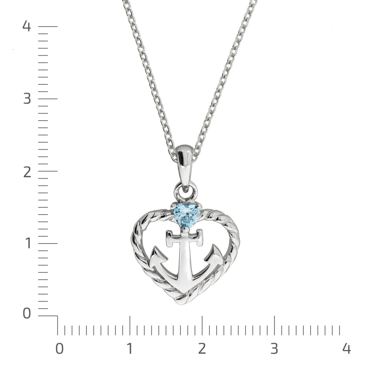 Schmuck Halskette Damen Silber 925 rhodiniert Herz Zirkonia blau 45cm günstig kaufen