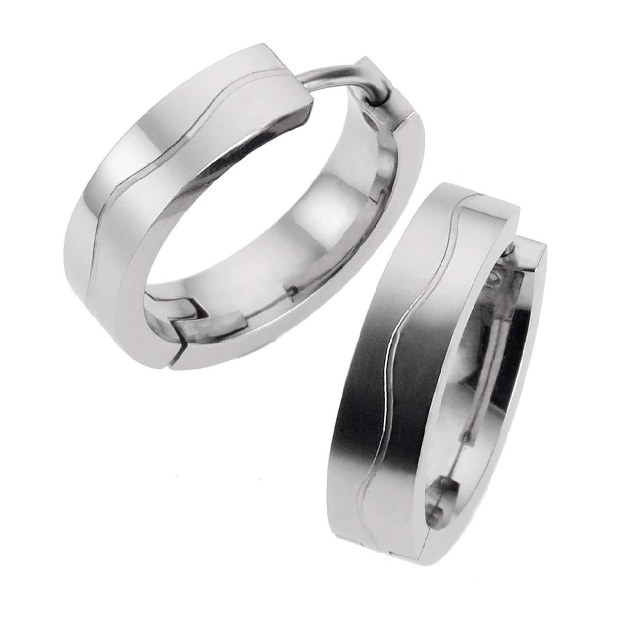 Schmuck Creolen Ohrringe Unisex Edelstahl glanz matt 18mm Durchmesser 1,8cm, 1 Paar günstig kaufen