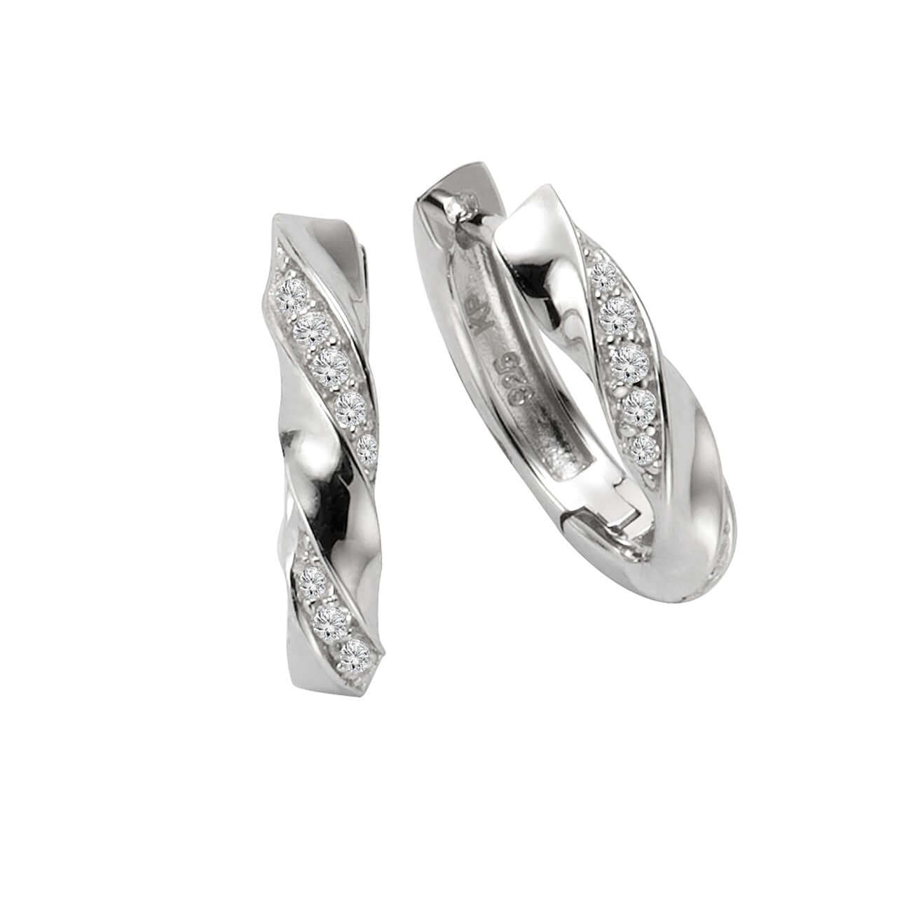 Schmuck Creolen Ohrringe Damen Silber 925 Zirkonia weiß 1,5cm, 1 Paar günstig kaufen