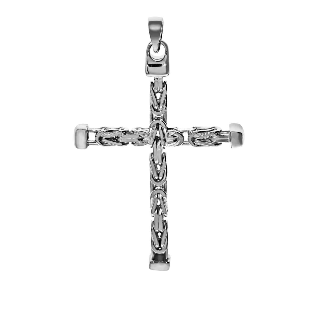 Schmuck Halsketten-Anhänger Unisex 925 Silber Kreuz Königskette poliert 7,5cm günstig kaufen