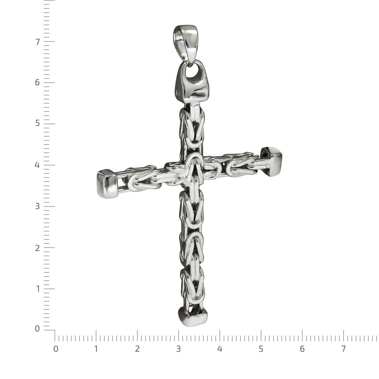 Schmuck Halsketten-Anhänger Unisex 925 Silber Kreuz Königskette poliert 7,5cm günstig kaufen