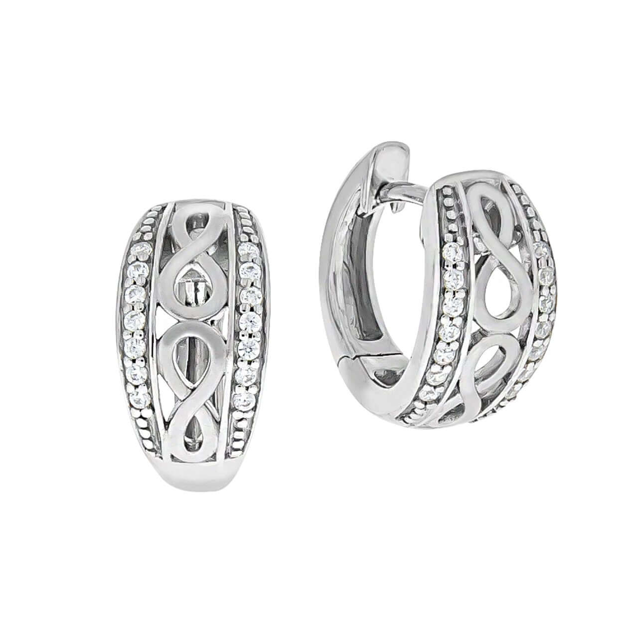 Schmuck Creolen Ohrringe Damen Silber 925 Zirkonia weiß 1,4cm, 1 Paar günstig kaufen