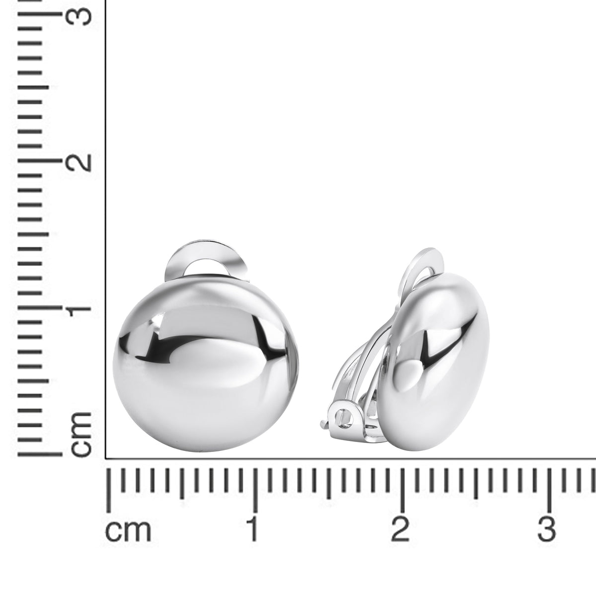 Ohrclips 925/- Sterling Silber rhodiniert 1,4cm
