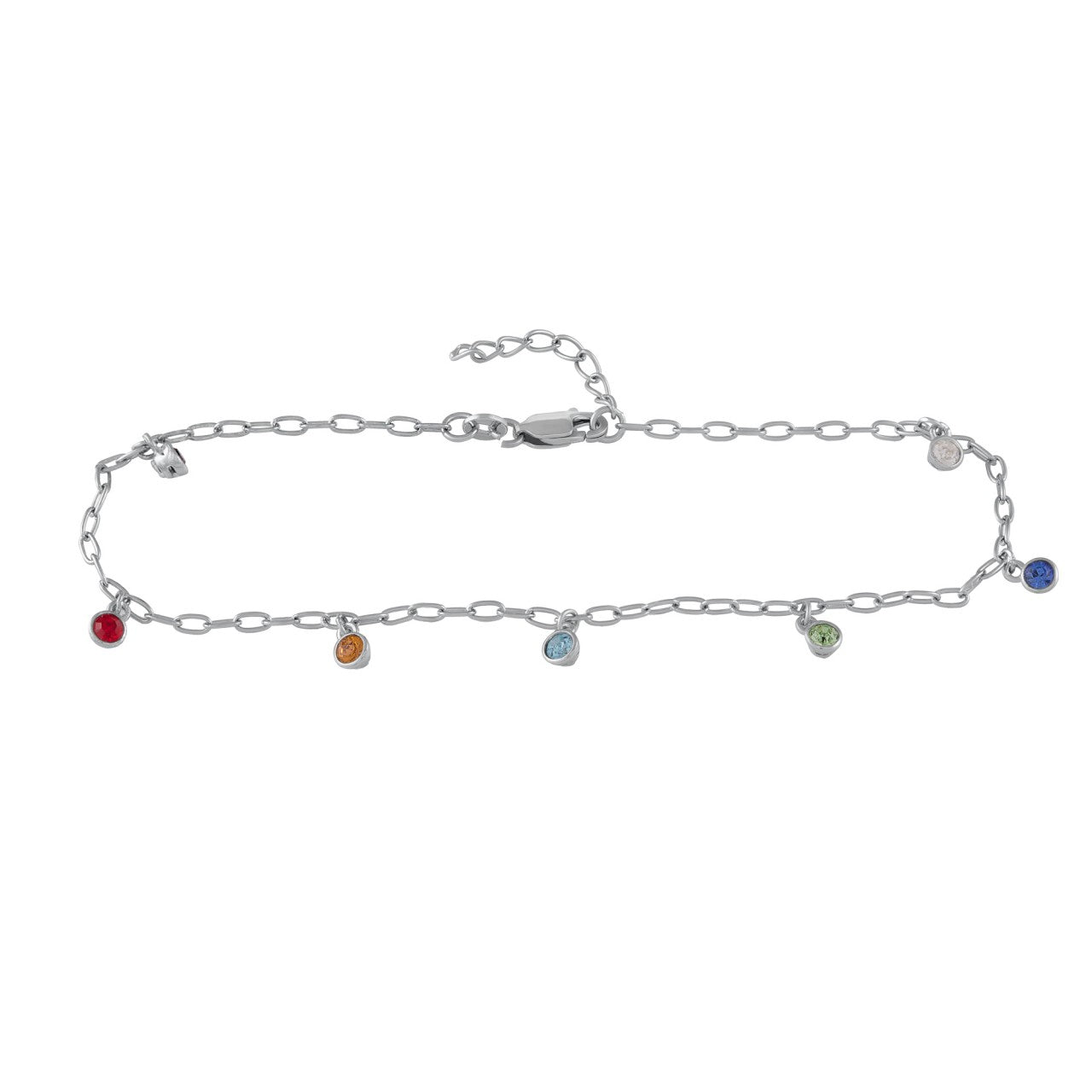 Schmuck Armband Damen 925 Silber rhodiniert bunte Kristalle 16+3cm günstig kaufen