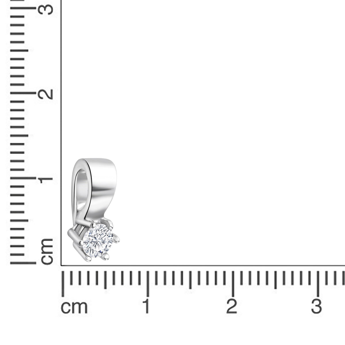 Anhänger 925 Silber rhodiniert Zirkonia weiß 4,5mm