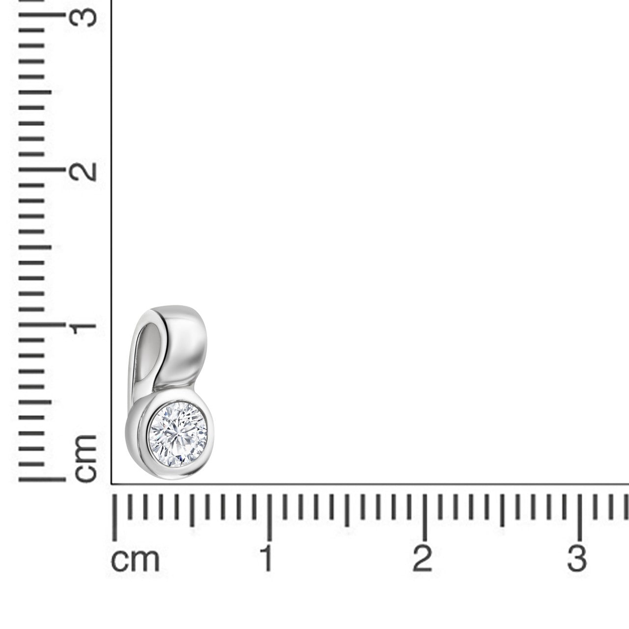 Schmuck Halsketten-Anhänger Damen 925 Sterling Silber rhodiniert Zirkonia 1,3cm günstig kaufen