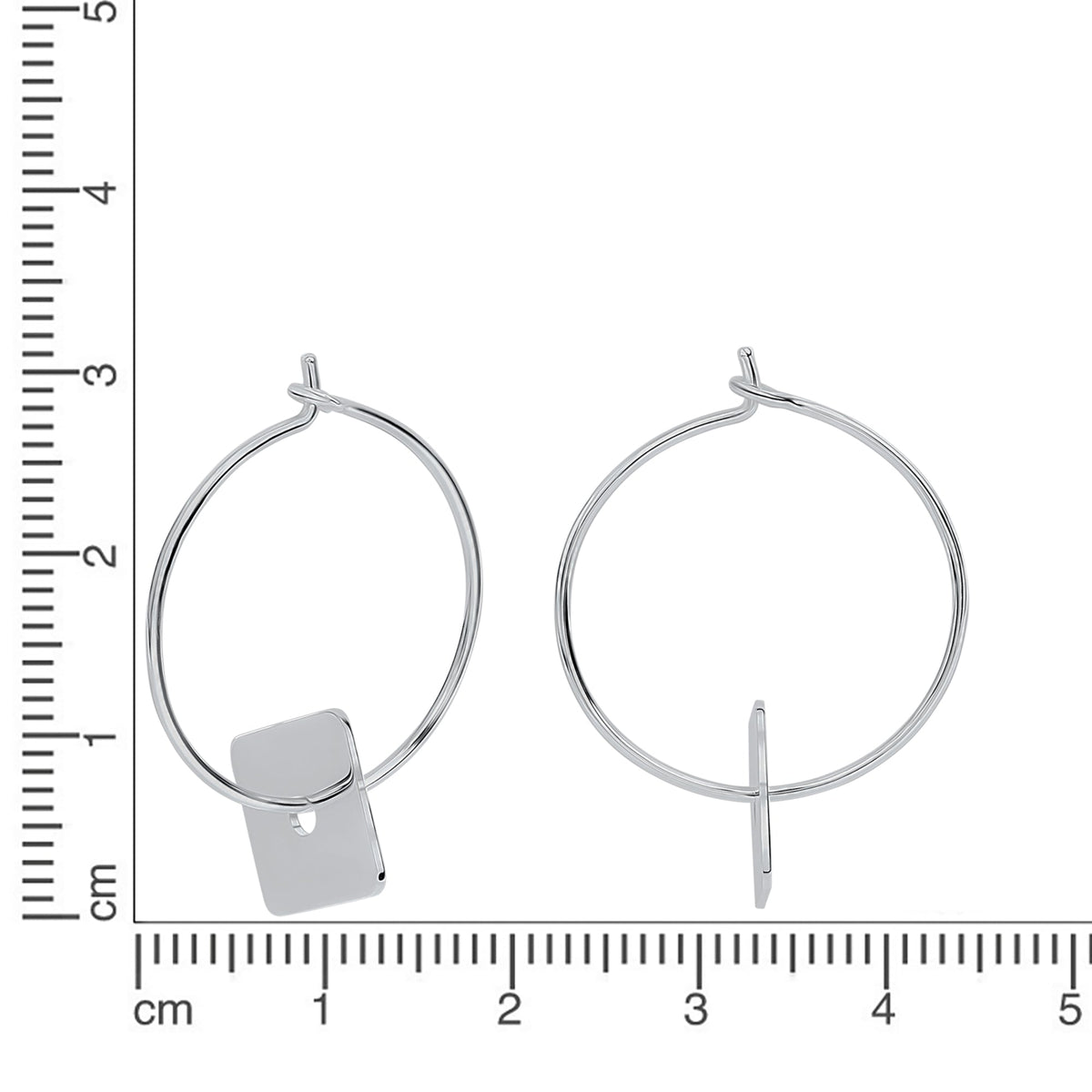 Creolen 925/- Sterling Silber rhodiniert 2,6cm ohne Stein