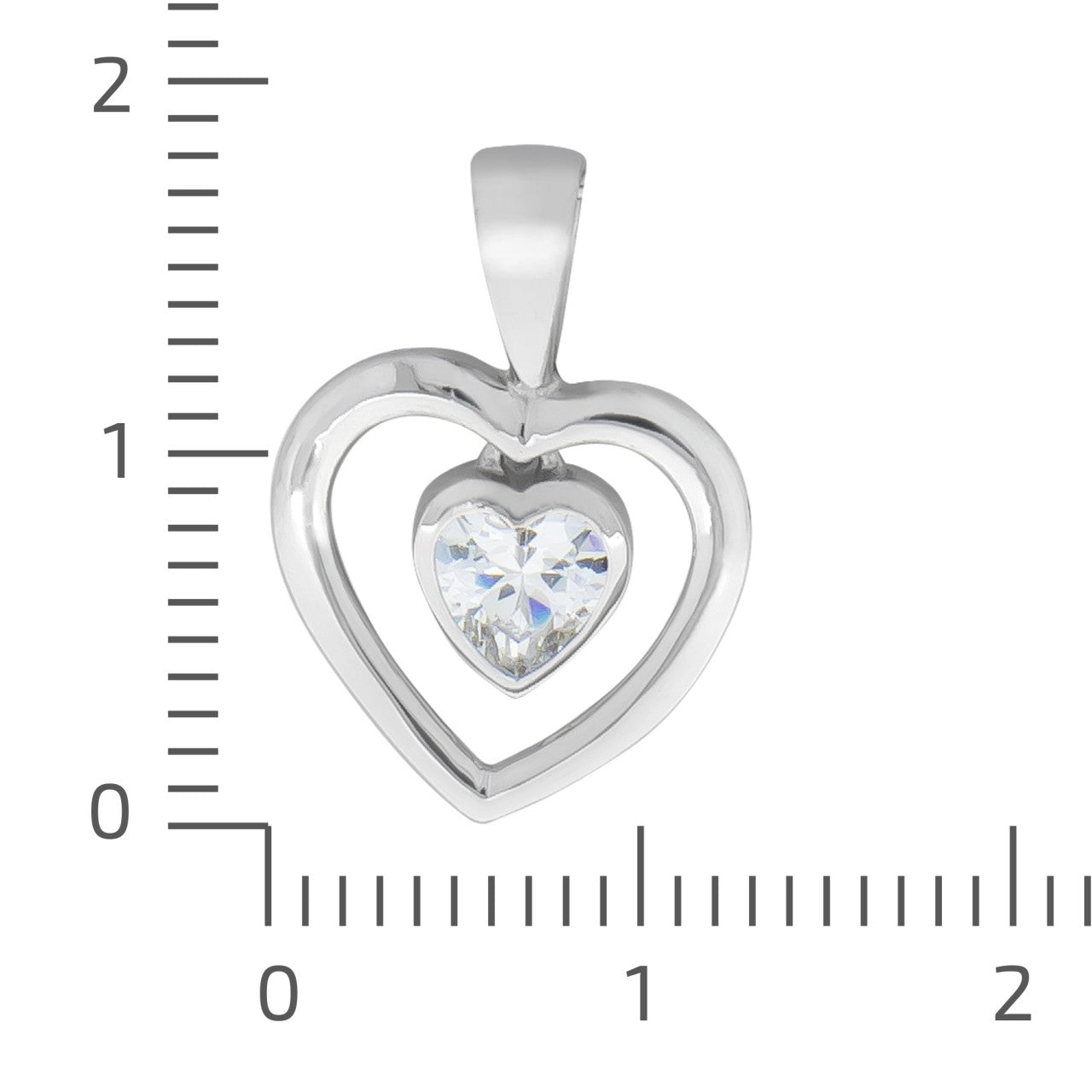 Schmuck Halsketten-Anhänger Damen 925 Silber rhodiniert mit Zirkonia Herz 1,85cm günstig kaufen