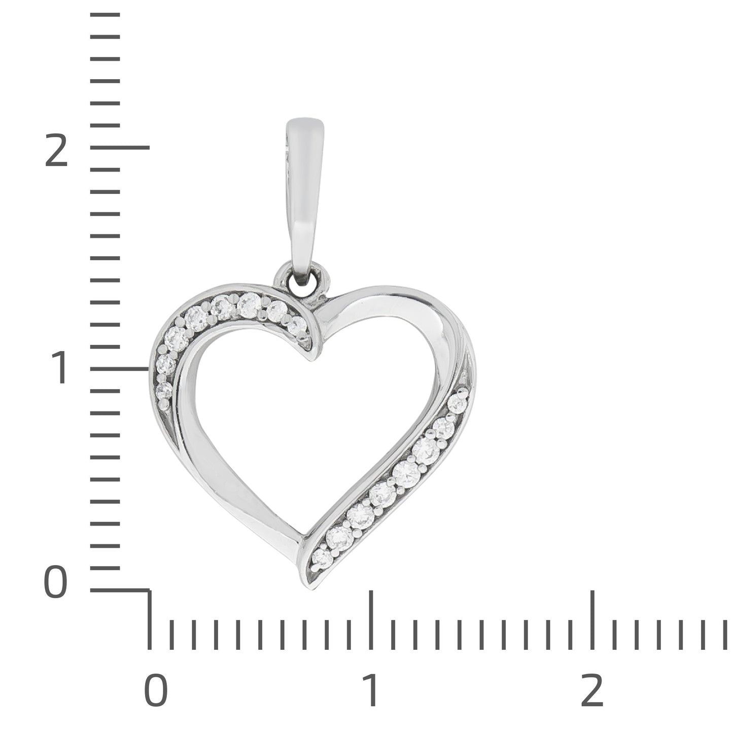 Anhänger 925/- Sterling Silber rhodiniert 2,2cm Zirkonia