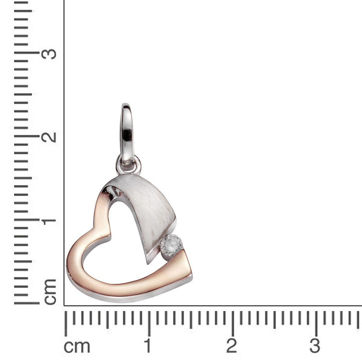 Schmuck Halsketten-Anhänger Damen 925 Silber zweifarbig mit Zirkonia 2,4cm günstig kaufen